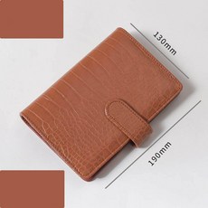 A5/A6 PU 마카롱 악어 패턴 루스리프 전용 커버 바인더 유제품 여행자 가죽 노트, A6, brown