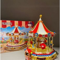 Pantasy拼奇 史奴比旋轉木馬模型 snoopy 查理布朗 正版授權 音樂盒 聖誕禮物, 史努比旋轉木馬【正品現貨】