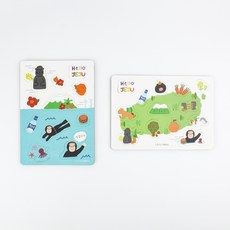 안녕제주일러스트퍼즐자석 마그넷세트 냉장고자석 제주감성아이템 캐릭터퍼즐자석 미니미자석 자석세트, 세로(바다 그림), 1개