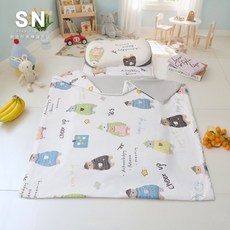SN 涼感睡墊套組 嬰兒兒童睡墊 冰絲涼被 記憶枕, FRK04 熊伴兒時