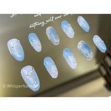 Whisper Nails 穿戴甲 美甲片 指甲片 純手工 天空之城 隔日達, 1個, XS