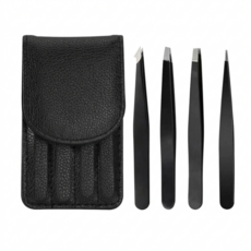 로멀리 미세모 족집게 핀셋 4종 세트, 1세트, 딥블랙