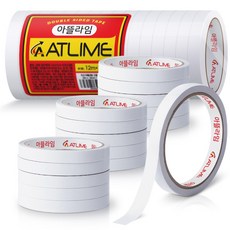 아뜰라임 자국없는 고점도 반투명 양면 테이프 12mm x 12m, 16개