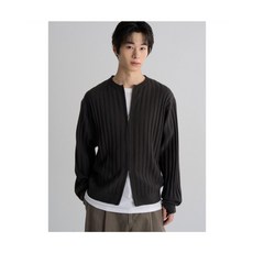 브랜드정품 에잇세컨즈 8SECONDS 립 조직 라운드넥 핸드워머 집업 가디건 카디건 브라운 323965