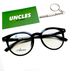 엉클스 국산 오버사이즈 친환경 아케마 정품 블루라이트 차단 라운드 안경