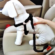 블랙 반려동물 안전벨트 반려동물 차량용 안전벨트 이동 고정끈 강아지 고정 하네스 스트랩