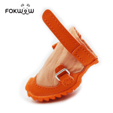 Fokwow 寵物鞋 防水透氣 適合春、夏、秋季穿著的小型犬鞋, 桔柳丁, 35碼（兩隻裝）