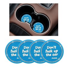 ZICINER 2팩 방지 홀더 블링 자동차 코스터 75인치 자동 미끄럼 인서트 9CM, 라이트 블루, 4개