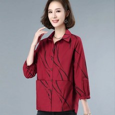 라라티나 노블 중년 여성 캐주얼 루즈한 편안한 셔츠 자켓