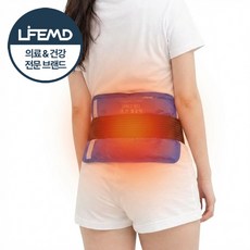 라이프엠디 냉온 찜질팩 + 고정 밴드 허리 찜질 척추 스트랩 아이스 온열 운동 아대 다용도 쿨패드 찍찍이, 1세트