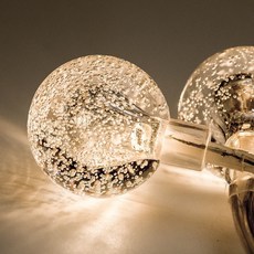 AcB照明 戶外LED水晶氣泡球燈串，防水聖誕燈串，節慶櫥窗裝飾，氣泡球小燈泡, 18mm球 10米 暖白,插電110V+八模式可閃含公母接頭可串接, 1個