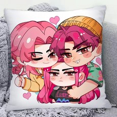 케이팝 데몬헌터스 쿠션 베개 미라 조이 캐릭터 선물 쿠션, 연회색