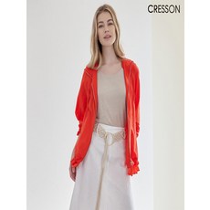 크레송 레드 여성 프릴 후디 점퍼 C232B101A_RE