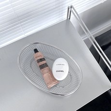 스텐 실버 타원형 바스켓 2size