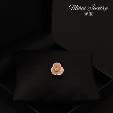 Mihui Jewelry 天然貝母花朵磁吸胸針 精緻無痕小釦針 襯衫領口固定防走光, 1個, 粉色磁吸一個