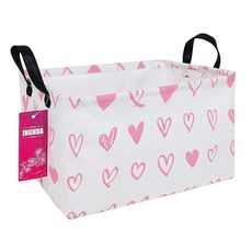 INGHUA 장난감 책 옷 선물 반려동물을 위한 직사각형 보관 바구니 패브릭 정리함 통 - 가정 사무실 아기방 기숙사 선반에 적합(Rec-Strawberry)