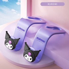 산리오 차량용 헤드레스트 후크 고리 가방걸이 뒷자석 거치대, 퍼플 쿠로미, 2개