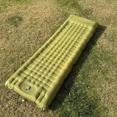 露營氣墊 戶外便攜式腳踩式自動充氣單雙人防潮車載睡墊, 果綠色[尺寸194x70x11厘米] 可