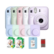인스탁스 미니12 카메라+필름40장+가방+앨범+배터리 즉석카메라, 블루, 1개