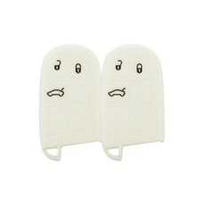 지프 레니게이드 (호환가능) 3버튼 실리콘 스마트키케이스 1+1, 화이트, 2개