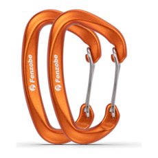 12kn 경량 내구성 알루미늄 카라비너 클립 D형 카라비너 (2팩), 2개, 주황