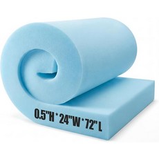 도멘시 0.5인치 두께 x 24인치 너비 72인치 길이 파란색 실내 폼 패딩 교체 쿠션 소파 고밀도 표준 패드 폴리우레탄 시트 가구 매트리스 수리 의자 침대, 3" Thick X 30", White