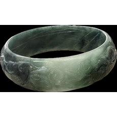 玉鐲 雕刻魚紋, 油青, 1個