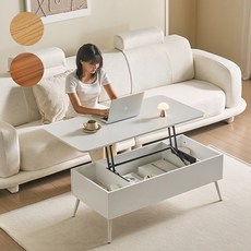 헤이븐 800 1200 수납 리프트업 소파 테이블 거실쇼파테이블 좌식테이블, 800 화이트