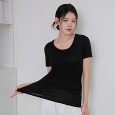 여성 슬림핏 모달 반팔 이너 티셔츠 히트앤웜 내의 상의