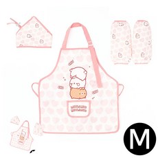 [팔마누] 어린이앞치마두건 유아앞치마두건세트 초등학생미술용앞치마팔토시세트 몰랑 프렌즈 앞치마세트 M