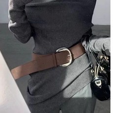 復古麂皮寬版小衆絨面腰帶y2k個性辣妹皮帶時尚寬邊裝飾腰封