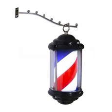 led 미용실싸인볼 바버샵 회전 싸인볼 이발소 헤어 사인볼 벽걸이형 조명 사인 LED, 공식 표준, 28cm 블랙쉘-레드 바(라인O)