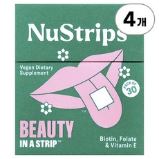 뉴스트립스 뷰티 인 어 스트립 딸기맛 NuStrips Beauty In A Strip™ Sweet Strawberry 30회분, 4개
