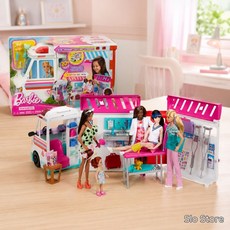 Barbie 바비인형 바비 의사 병원놀이 인형놀이 구급차 장난감 세트 (라이트&사운드)