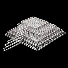 스텐 이중 겹 석쇠 사각 손잡이 양면석쇠 접석쇠, 1개