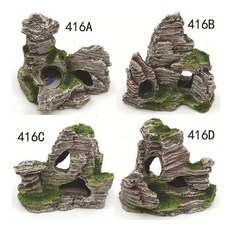 水族狂粉 水族箱造景假山 魚蝦躲避 樹脂擺件 水族造景配件 魚缸水族裝飾 景觀, 1個