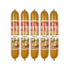 롯데 빅팜 90gx5개 군대 어린이 간식소시지 맥주안주 음식 재료 주전부리 출출할때, 90g, 5개