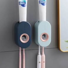 일상속반짝 욕실 칫솔치약 거치 디스펜서, 스카이블루, 1개