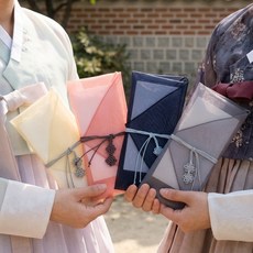 고급 예단 노방 동심결 부모님 용돈 봉투, 1개, 회색