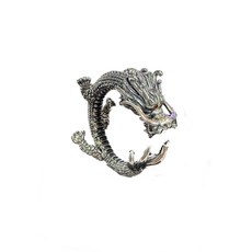 霸氣銀龍戒指，個性龍紋設計，男女皆宜時尚戒指