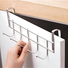 스테인리스 문걸이 후크 5구형 무타공 주방 욕실 캐비닛 문 뒤 수납 걸이 행거, 1개
