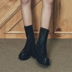 [정품아닐시3배보상] 커스텀에이드 우먼 4.5cm 레이스업 롱 워커부츠 타니아CW0057BK - BLACK