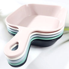 [BPA FREE] 프리미엄 항균 손잡이 앞접시 5종세트 국내생산, 화이트+핑크+스카이블루+그린+블랙, 사각5종, 1세트