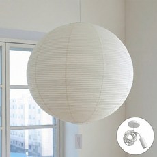 케이트가든 천장 한지 조명 촘촘한 달 조명 아이보리 줄조명소켓, 40cm+줄조명소켓