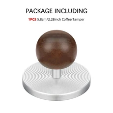 커피 탬퍼 금속 압력 나무 손잡이 우드 에스프레소 스테인레스 프레스 도구, 01 58MM