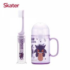 Skater 便利牙刷附收納杯漱口杯出遊旅行組 (美樂蒂/酷洛米/皮卡丘) 兒童牙刷套裝, 1個, 耿鬼