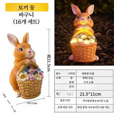 복고 캠핑 랜턴 분위기 텐트조명등 안뜰 정원 작은 마당 발코니 강아지 동물 모양 실외 조명, 1개, 옐로우 작은 토끼 꽃바구니