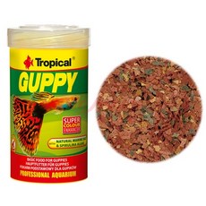 Tropical GUPPY 孔雀魚增艷薄片飼料, 1個, 孔雀魚增艷薄片100ml, 100ml