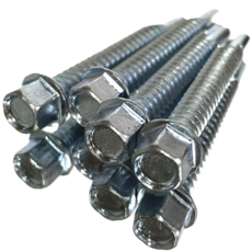 철 육각 직결피스 스크류볼트 판넬 철판용 #14(6.4mm) 19(20)~350mm, 200개