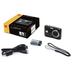 柯達 KODAK PIXPRO FZ45 16MP 數位相機 - AA電池 光學變焦 隨身相機 可印日期, 1個, 黑色原廠標配(不含記憶卡)
